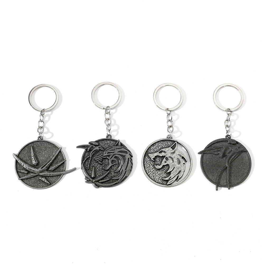 Carabiner Keychain - Gantungan Kunci Kepala Serigala Vintage Geralt