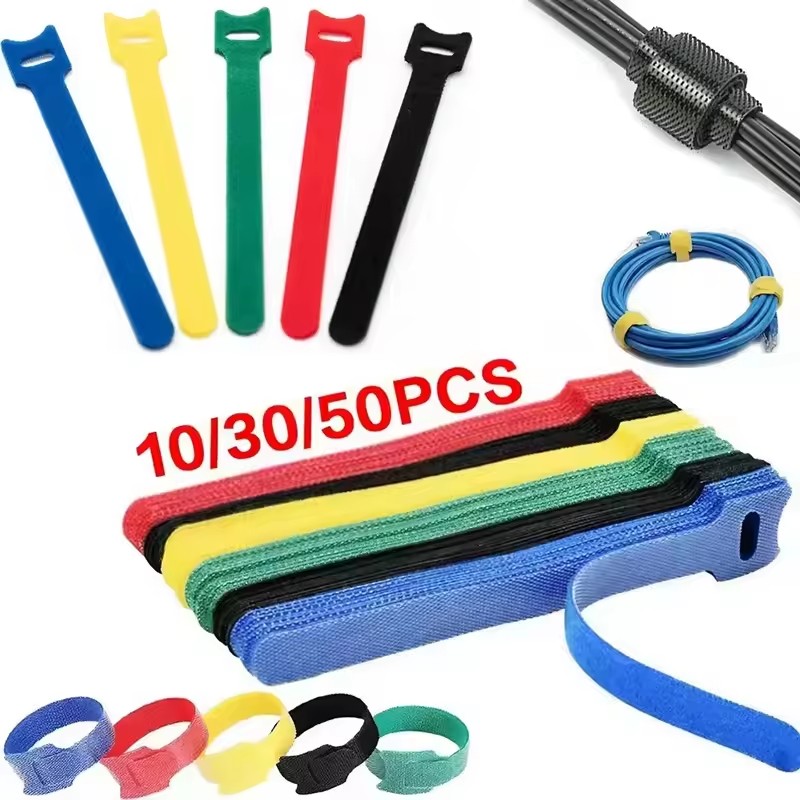 Gear Tie Reusable - 10/30/50 Buah Pengikat Kabel Hook And