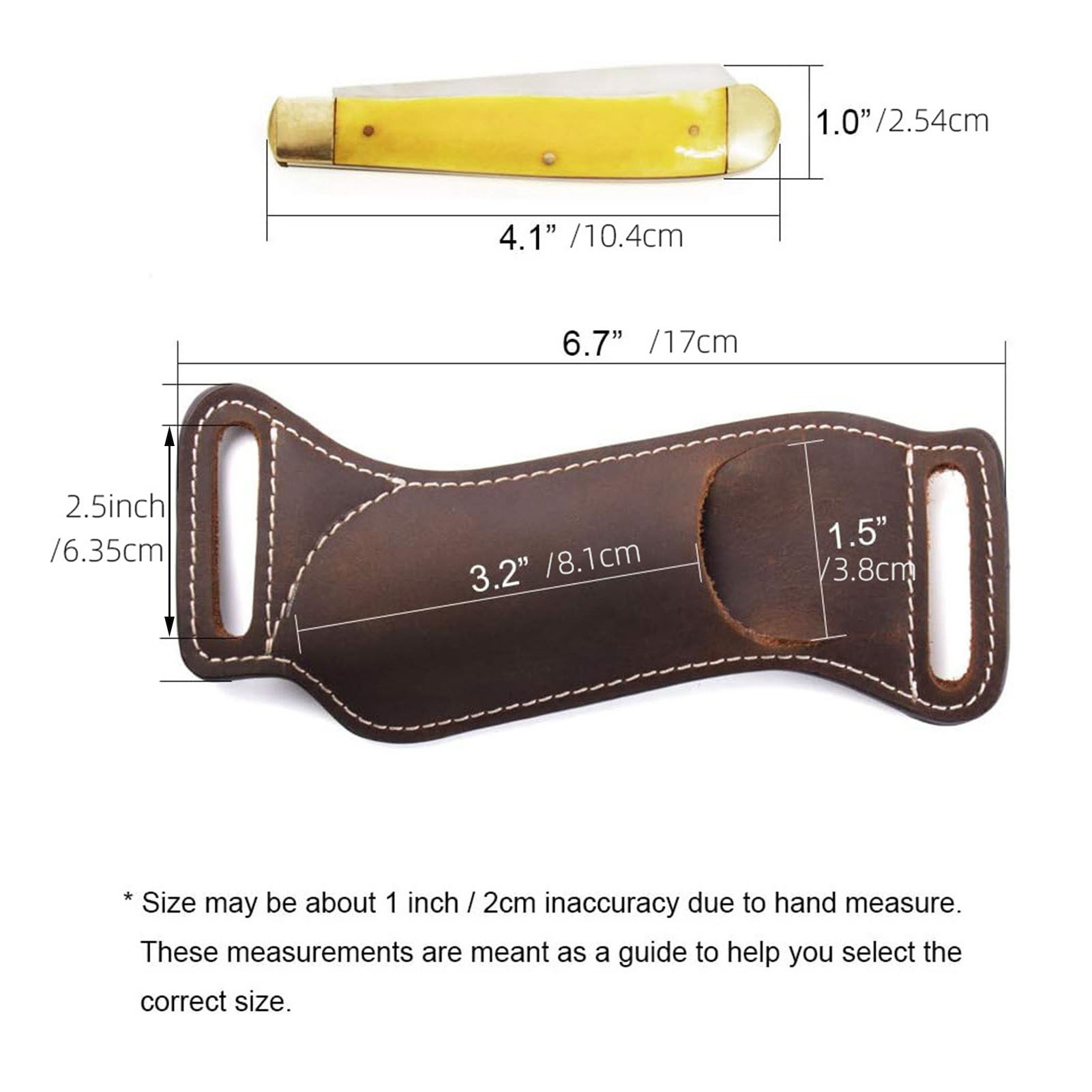 Leather Edc. Carry Pouch - 1 Paket Sarung Pisau Lipat Kulit
