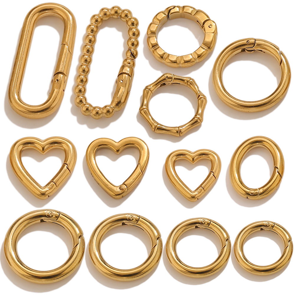 Carabiner Keychain - 2 Buah Gesper Pegas Hati Bulat