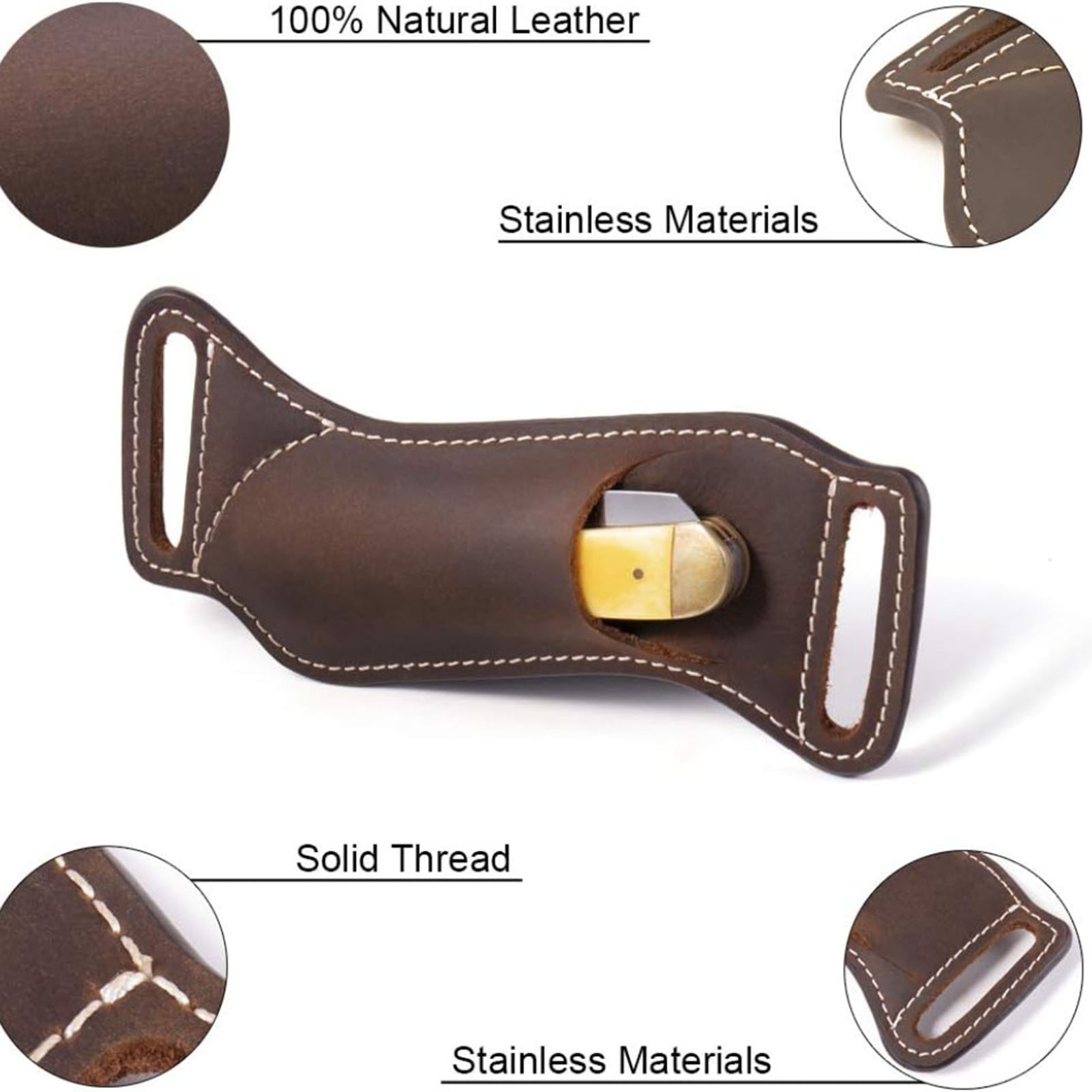 1 Paket Sarung Pisau Lipat Kul - Leather Edc. Carry Pouch ulasan dan harga