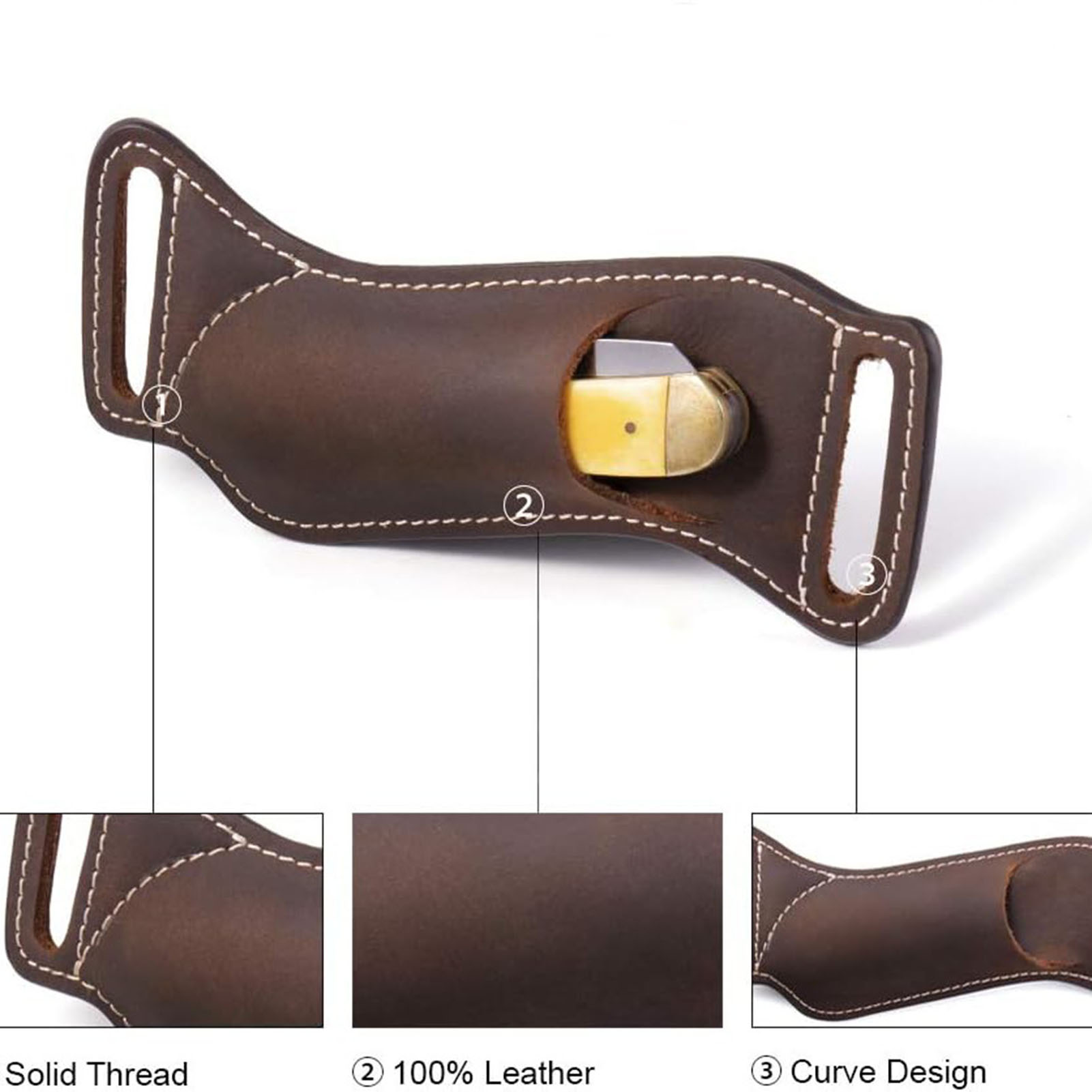1 Paket Sarung Pisau Lipat Kul - Leather Edc. Carry Pouch ulasan dan harga